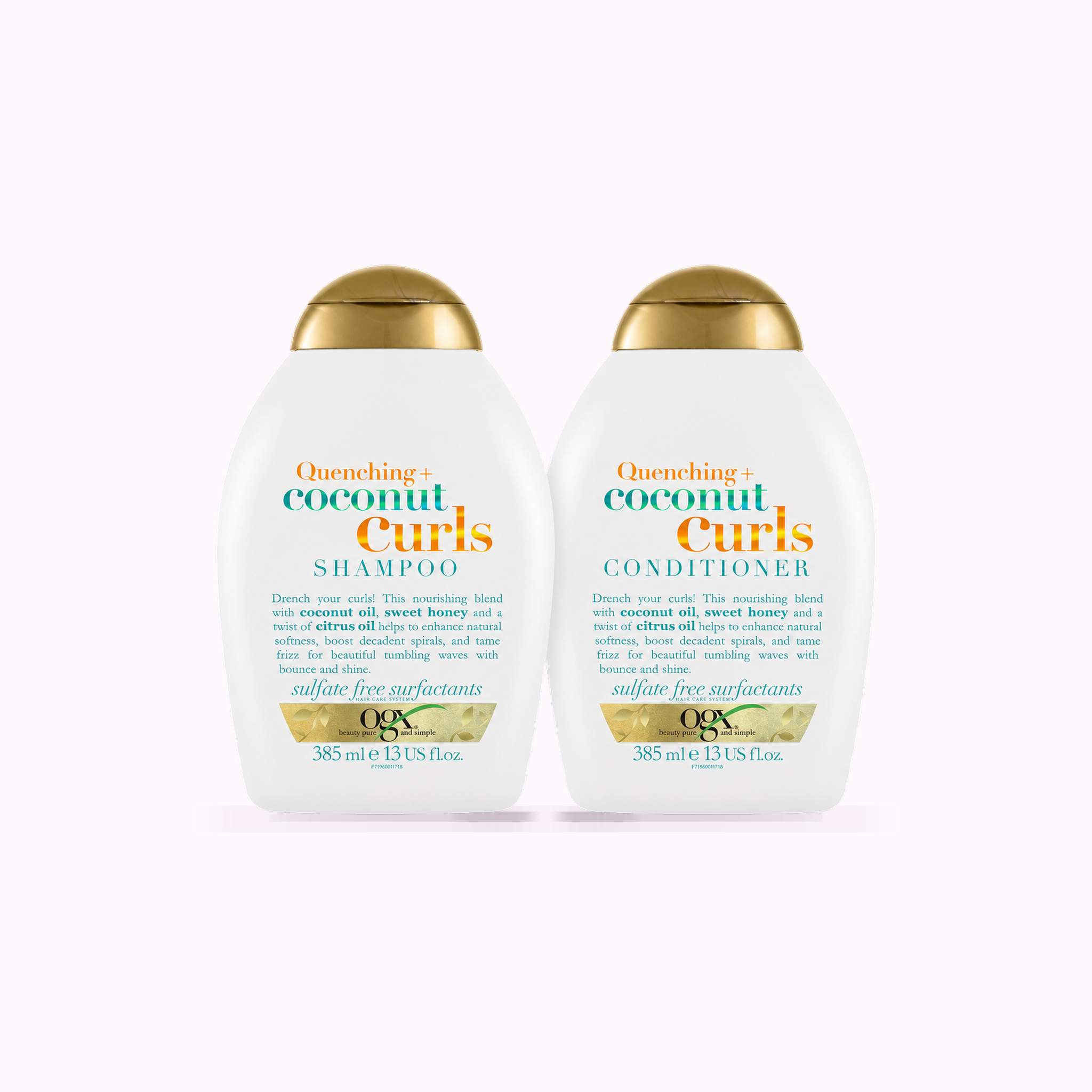 OGX Quenching + Coconut Curls Curl-Defining Shampoo + conditioner product cover