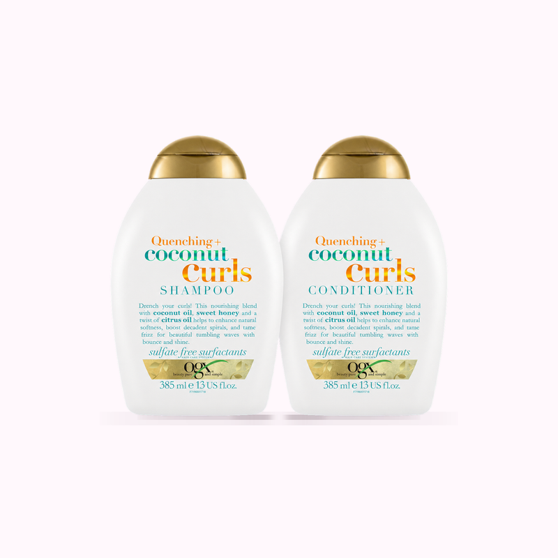OGX Quenching + Coconut Curls Curl-Defining Shampoo + conditioner product cover