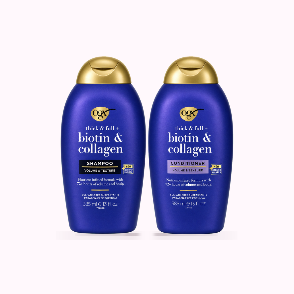 OGX Thick & Full + Biotin & Collagen Volumizing Shampoo & Conditioner Set, product cover