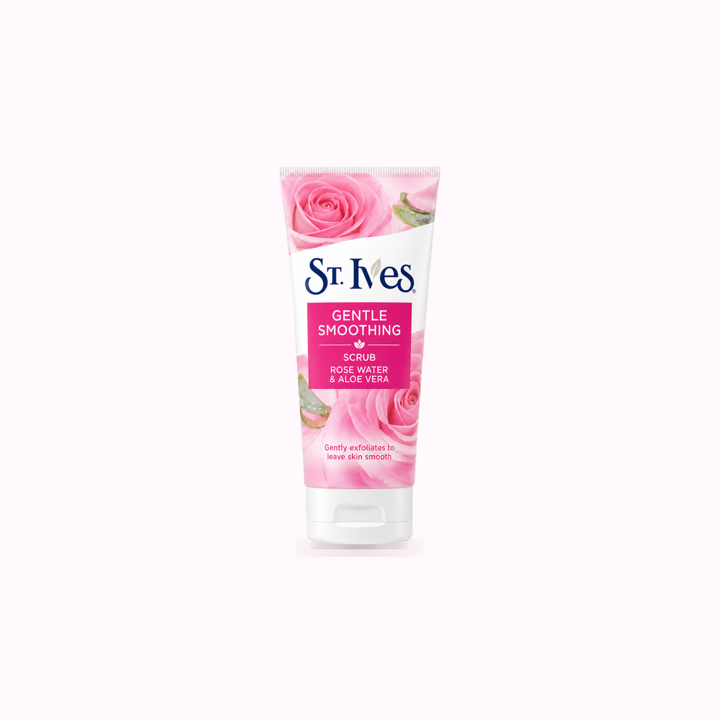 ST Ives GENTLE SMOOTHING ROSE WATER AND ALOE VERA FACE SCRUB product cover