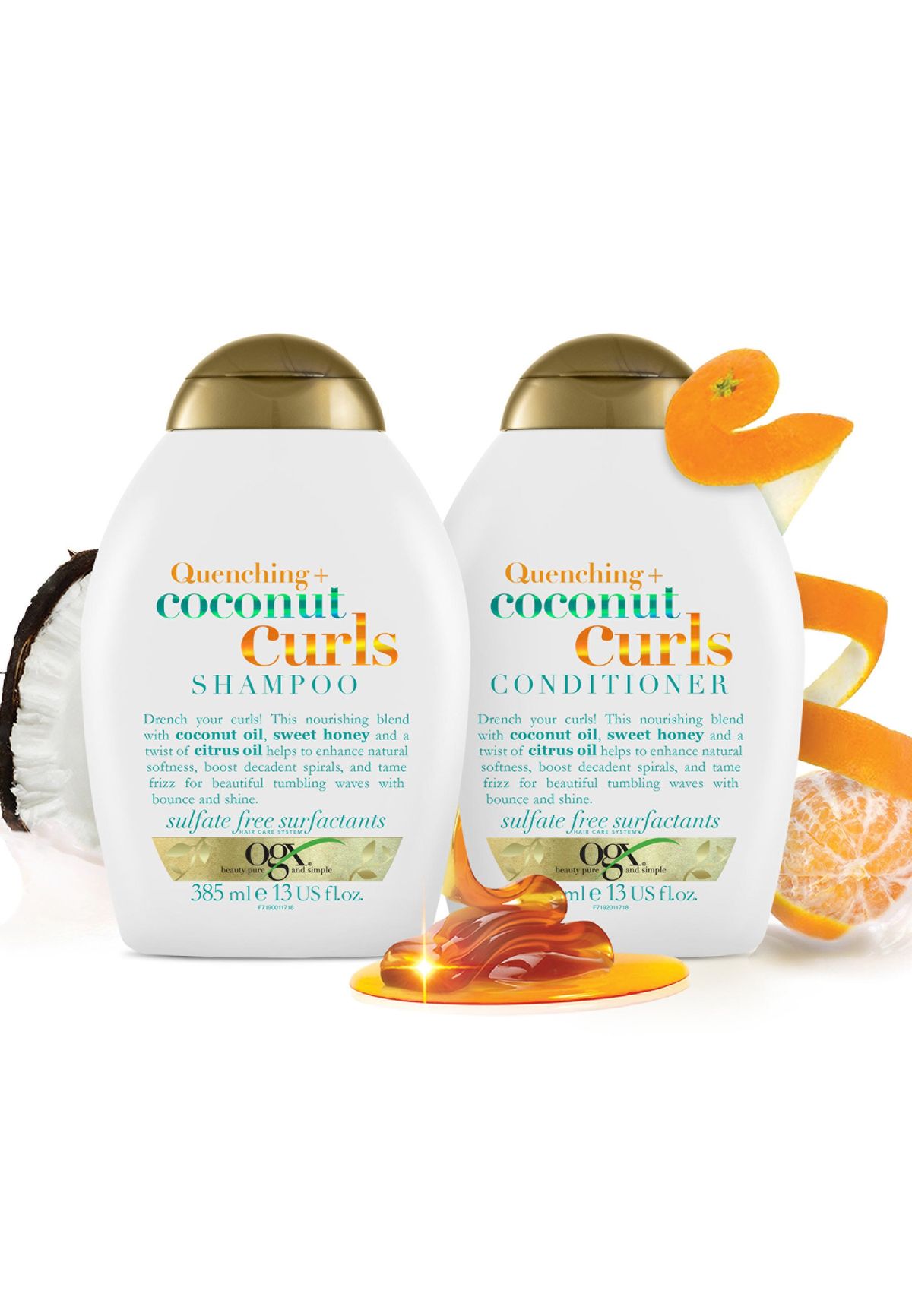 OGX Quenching + Coconut Curls Curl-Defining Shampoo + conditioner
