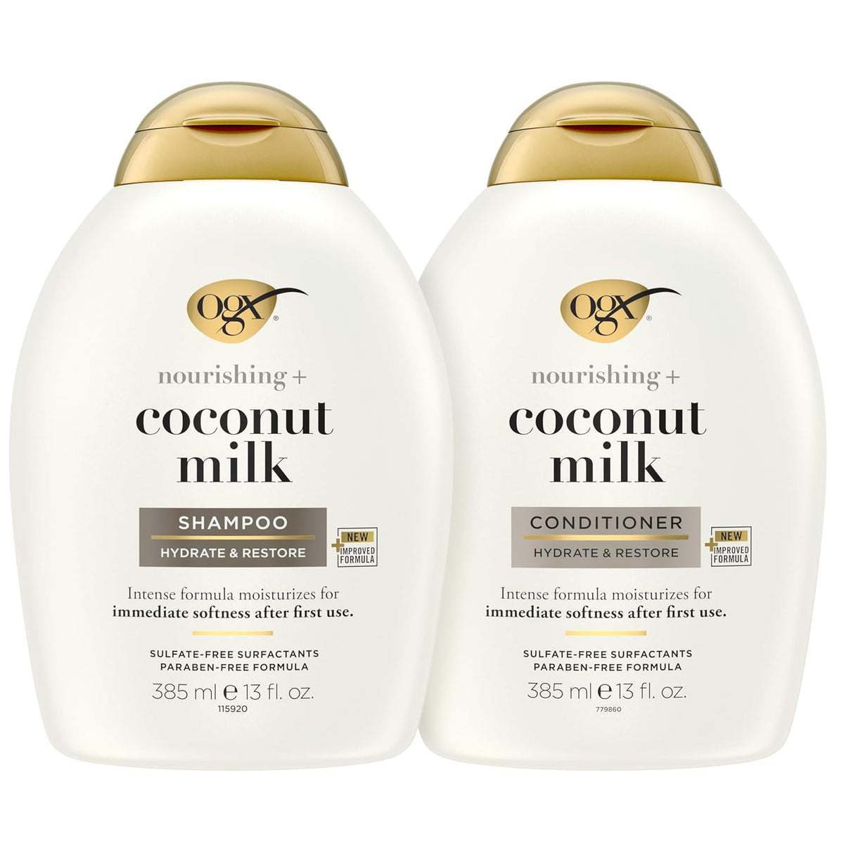 OGX Shampoo and Conditioner Set, Nourishing + Coconut Milk,