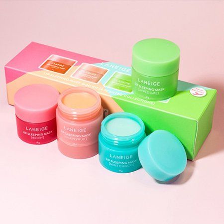 [ LANEIGE ] Lip Sleeping Mask EX Mini 4-Piece Set (Berry, Grapefruit, Apple Lime, Mint Choco