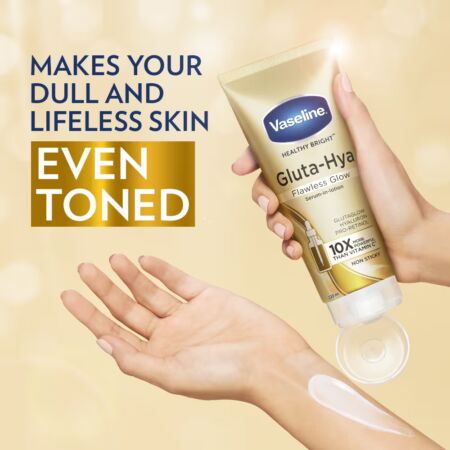 Vaseline Gluta-Hya Flawless Glow Lotion Bright, Even Tone Skin Glutathione Infused Moisturizer