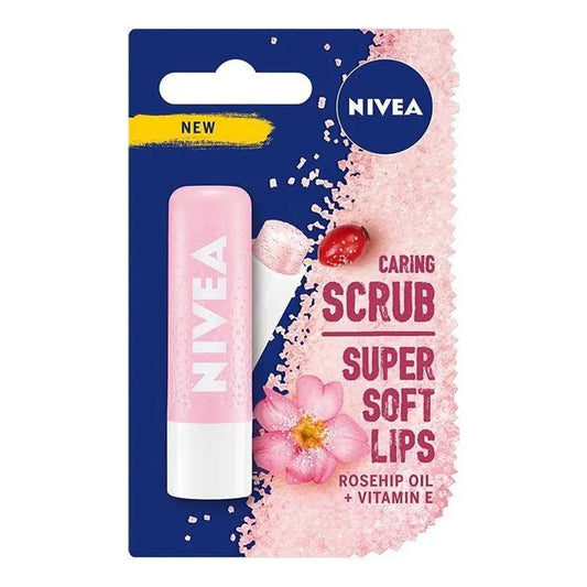Nivea, Caring Scrub Super Soft Lips, Rosehip Oil + Vitamin E
